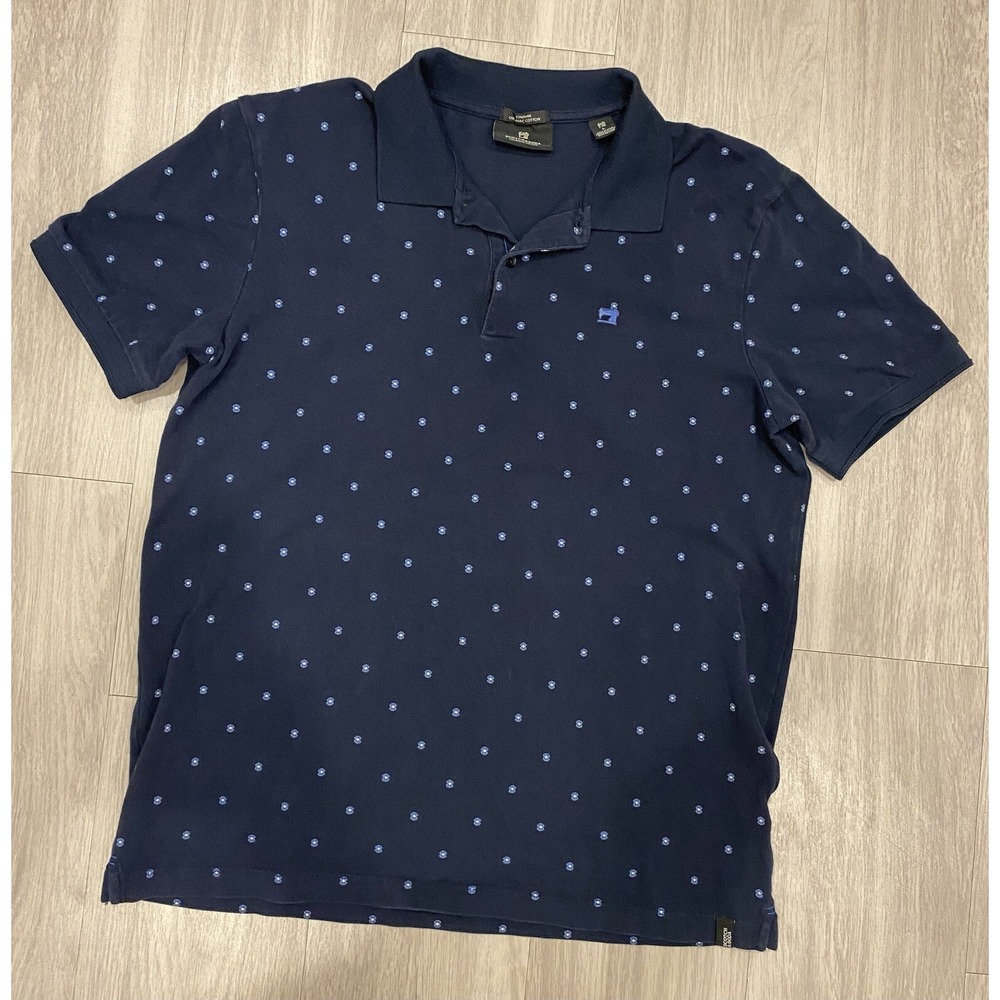 Scotch Soda Amsterdam Couture Men's Polo Shirt Large Blue Navy Short Sleeve